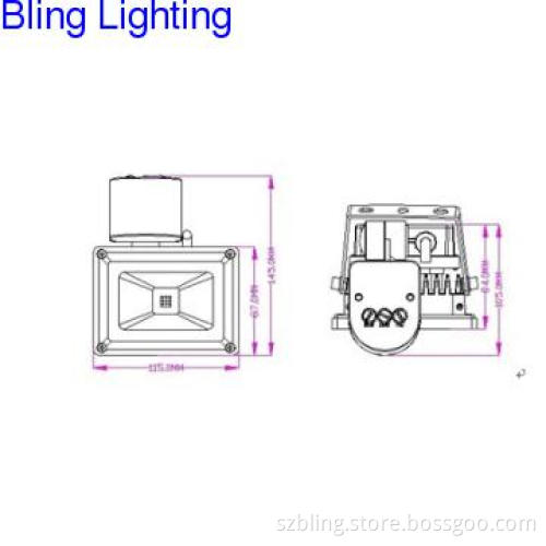 650-800lm 10W LED floodlight,inductive ,with PIR sensor